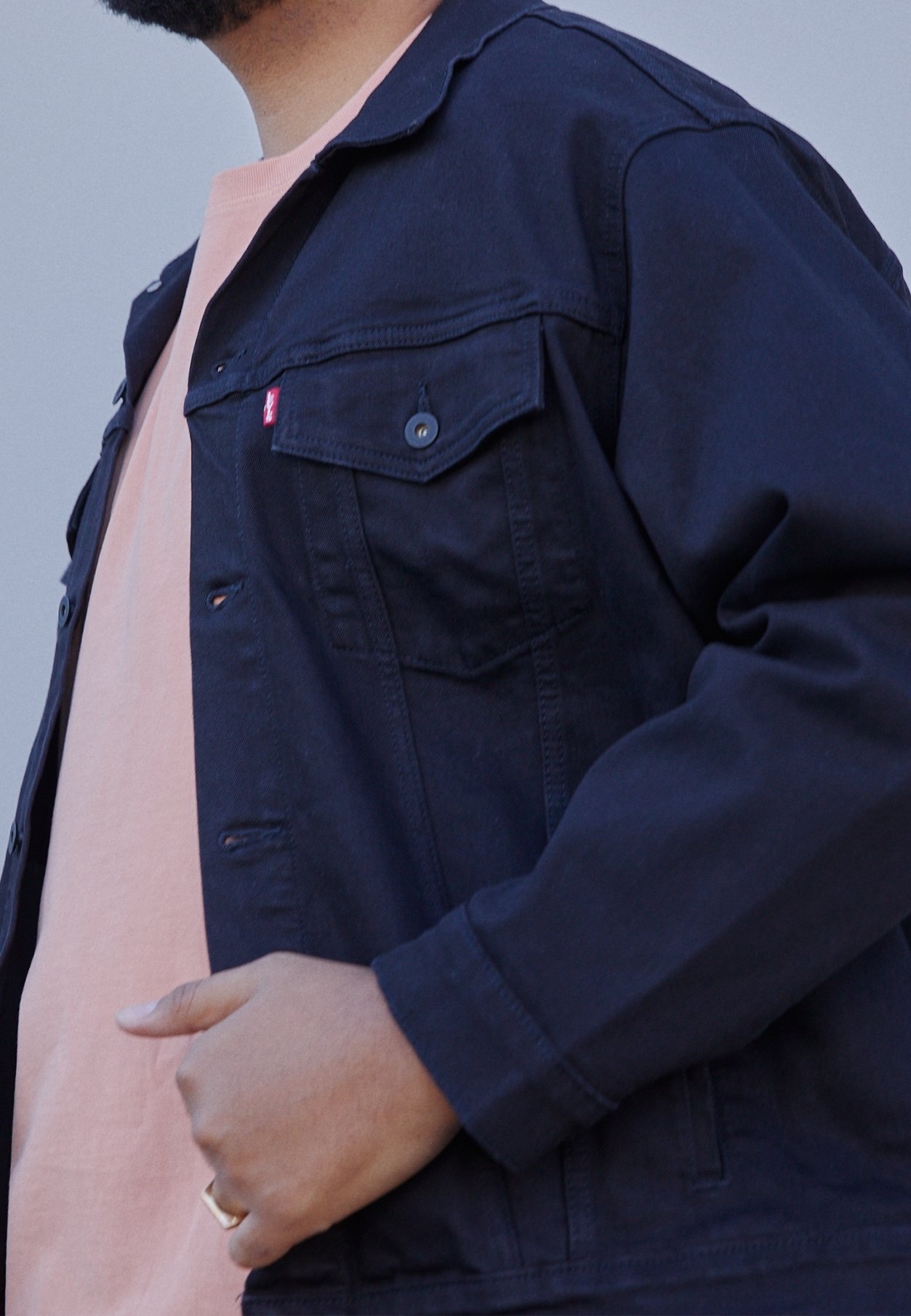 Levi's® Plus denimjack - zwart denim