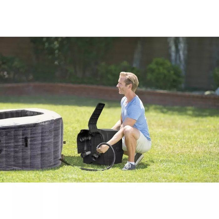 Spa gonflable INTEX - Ardoise - 175 x 175 x 71 cm - 4 places - Carré - 28450NP