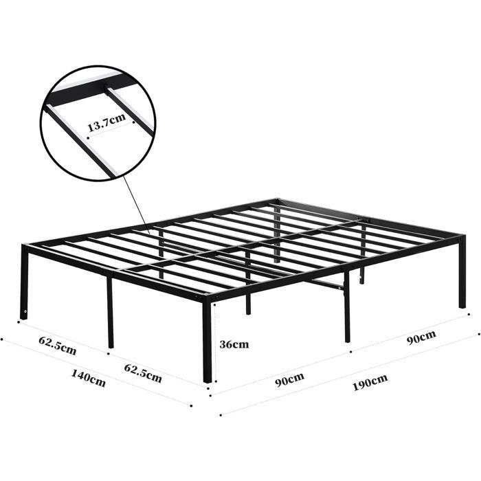 Estructura de cama - STANOW - Modelo Stanew - 160 x 200 cm - Base de láminas - Fácil montaje
