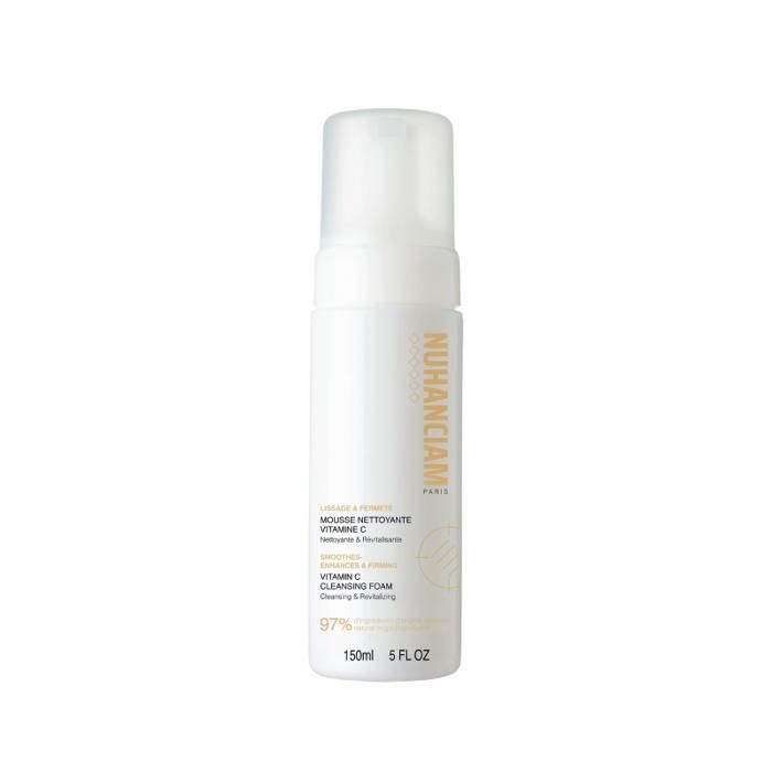 NUHANCIAM Mousse Nettoyante Visage & Cou à la Vitamine C – 150 ml, 97% d'ingrédients naturels