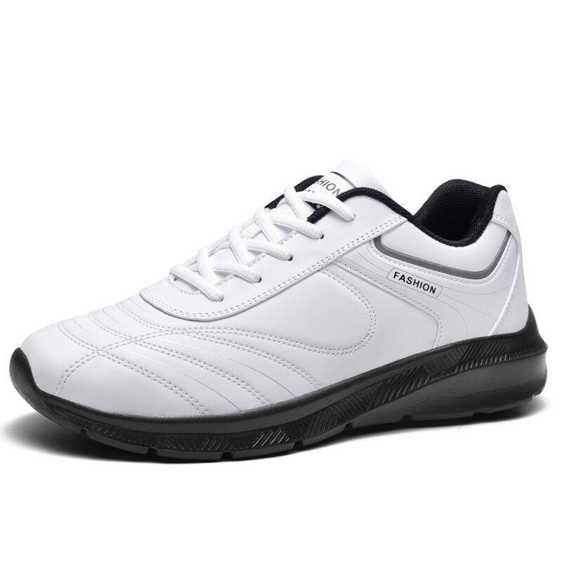 Chaussures décontractées pour hommes, baskets plates, chaussures de marche, automne-hiver, grandes tailles, à lacets, en cuir PU