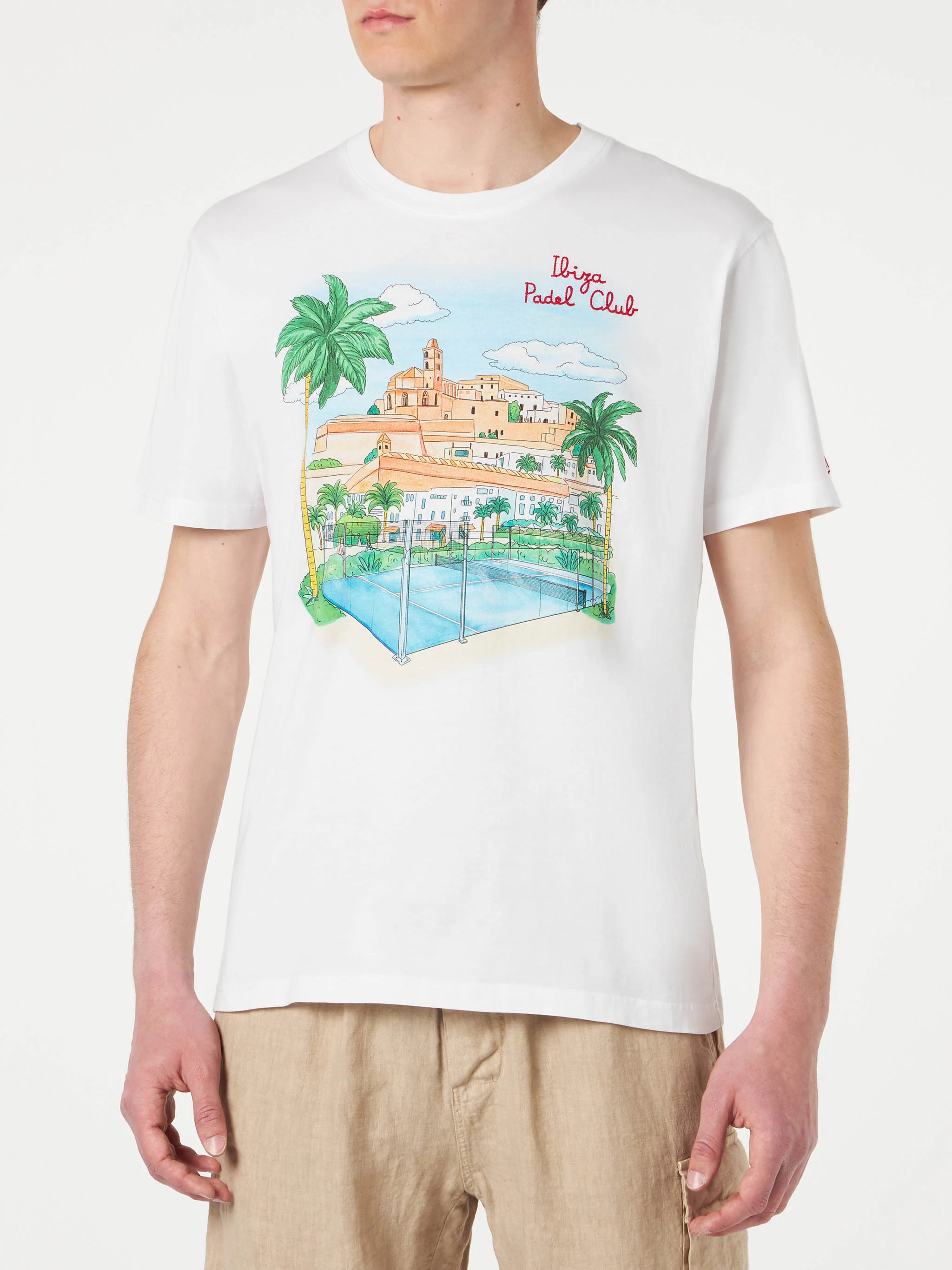 T-shirt en coton pour homme avec broderie Ibiza Padel Club