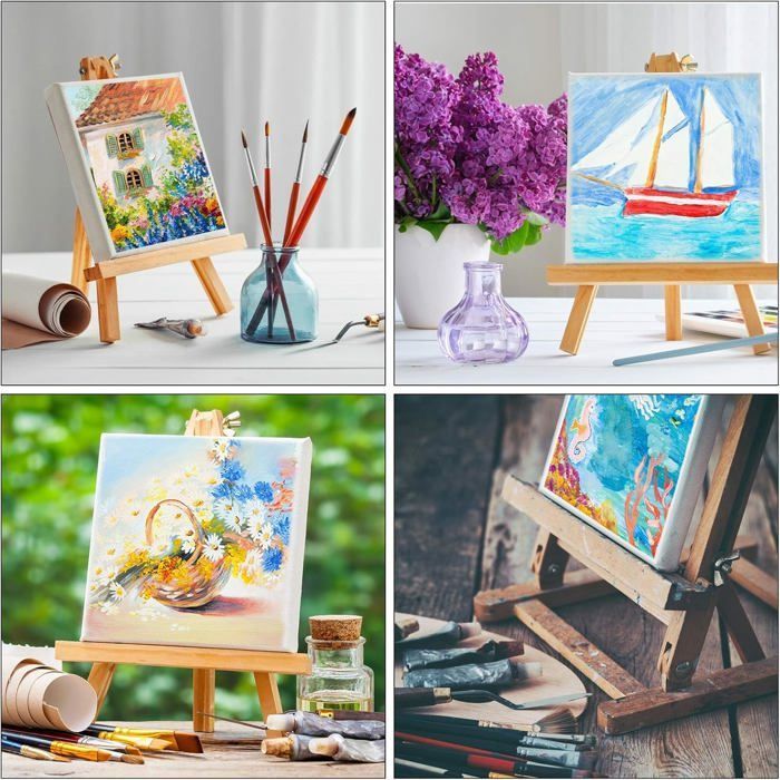 Juego de 12 lienzos para pintar - Blanco - 4 tamaños - Lienzos para dibujo para pintura acrílica, al óleo y gouache
