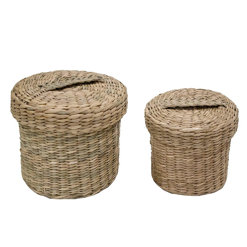 Hem Korg med lock s/2 ø 12x10/10x10 cm sjögräs