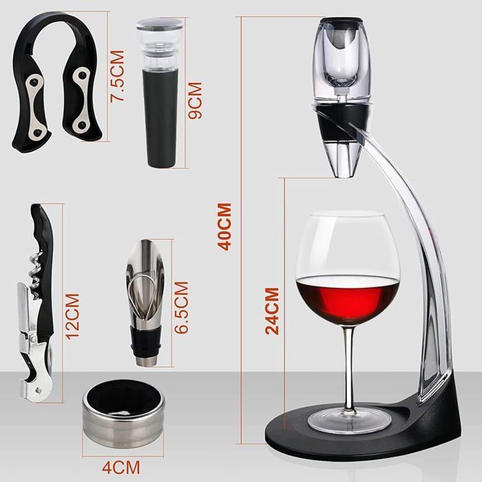 Weinaerator mit Ständer – FEBEST – Sedimentfilter – Abnehmbarer Ständer – Inklusive Zubehör – Transparent
