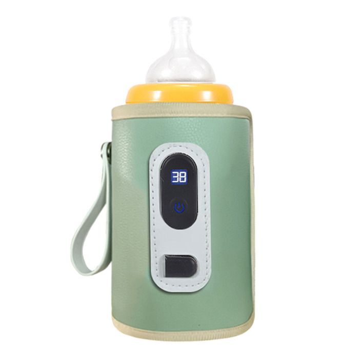 Aquecedor de mamadeiras USB com tela LCD, temperatura ajustável, aquecimento preciso, à prova de vazamentos, portátil, aquecedor de leite, verde - SALALIS