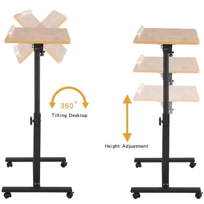 Computer Desk - MQUWENHU - Adjustable Height - 4 Casters