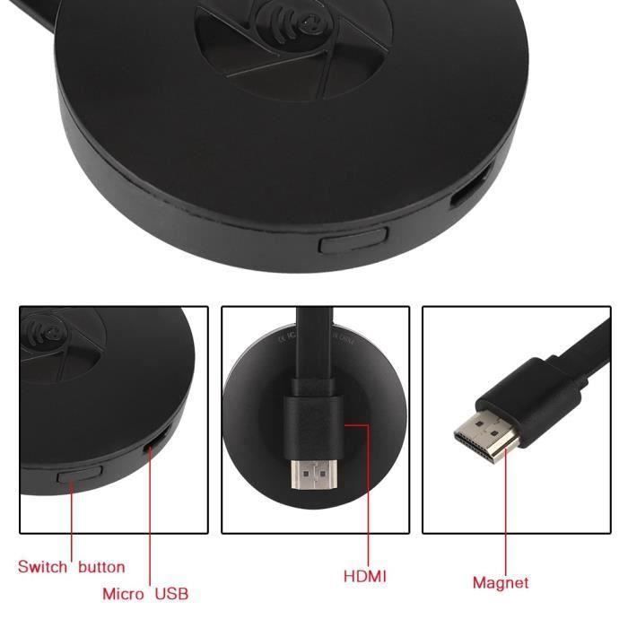 Récepteur multimédia TV numérique Chromecast HDMI Adaptateur Dongle WiFi G2 sans fil   pour iPhone - Android - XY FR