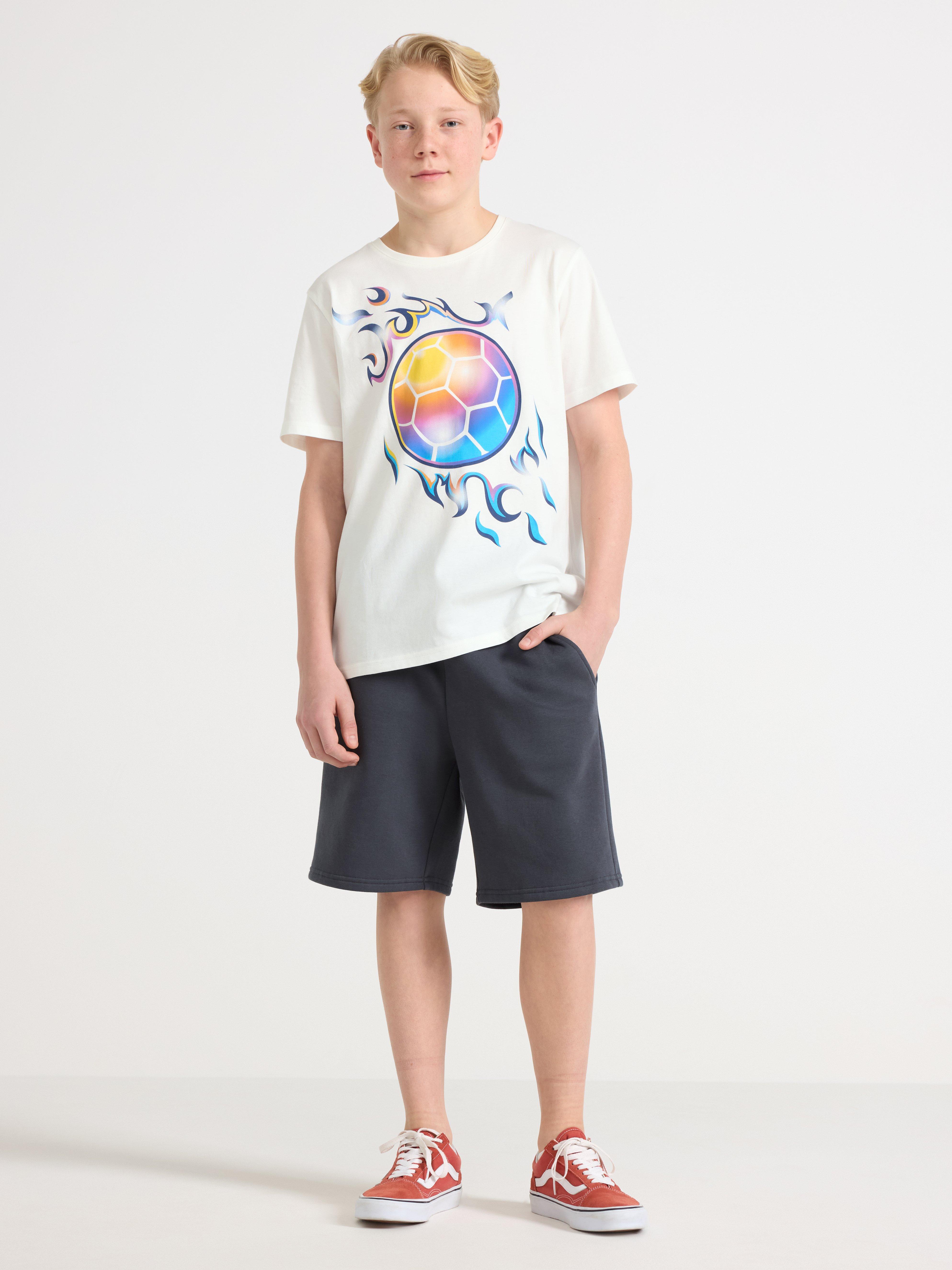 Short en jersey avec intérieur brossé gris foncé