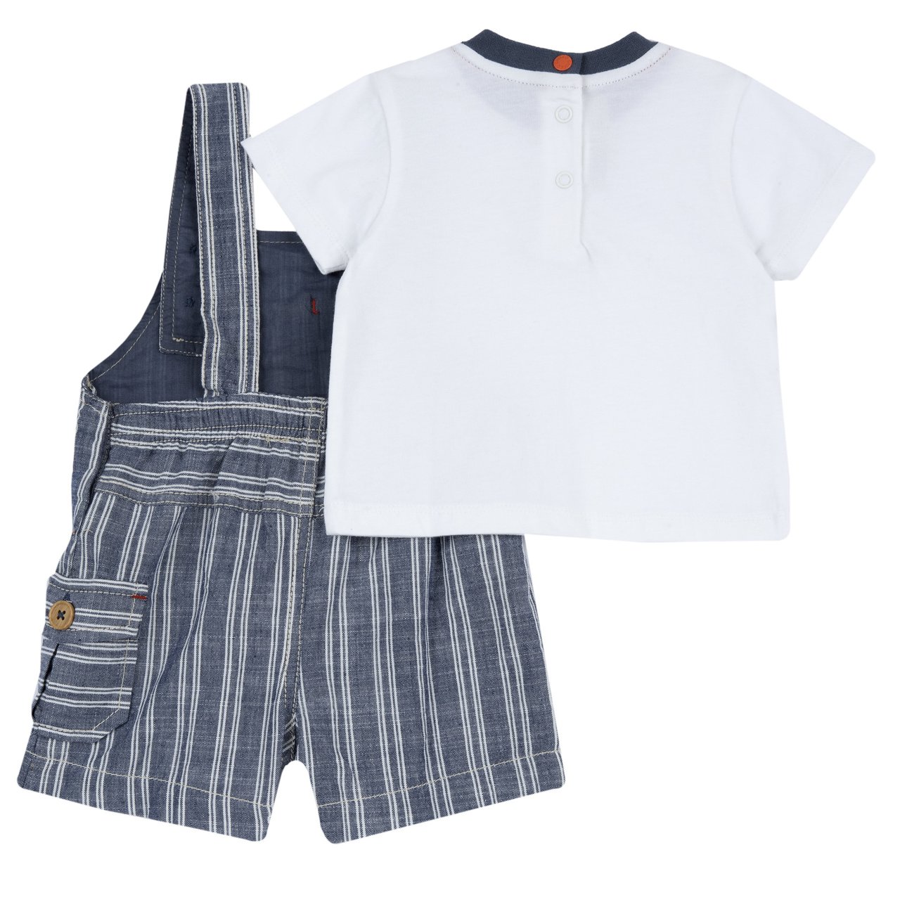 Set aus T-Shirt und kurzer Latzhose mit Taschen