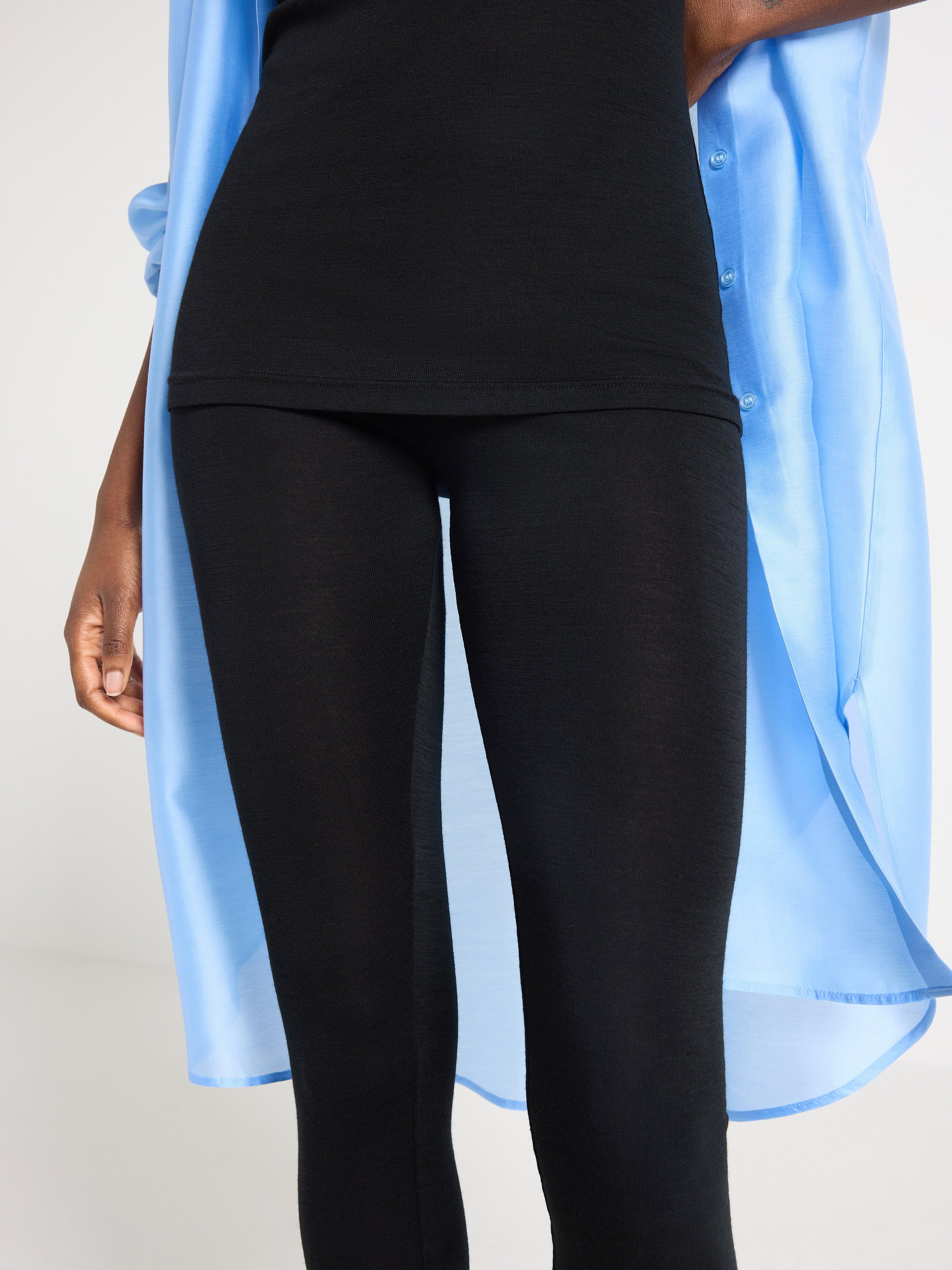 Leggings en laine mérinos noirs