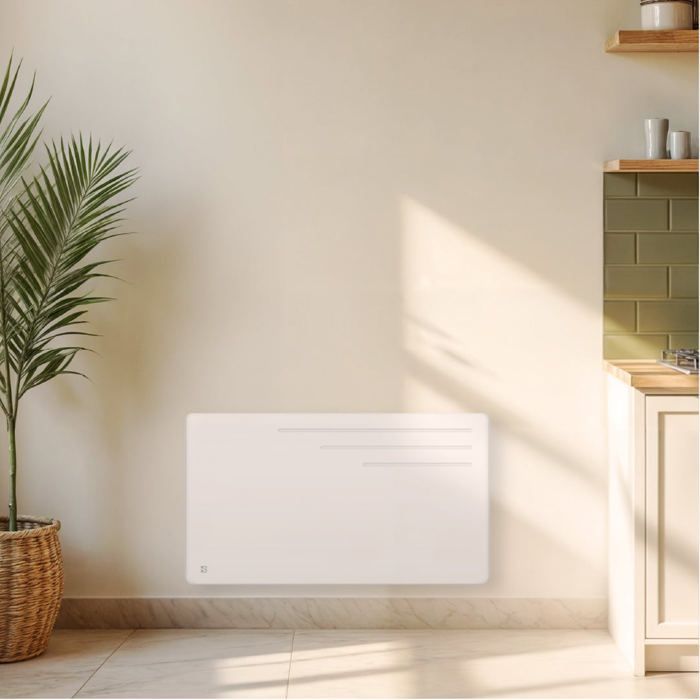 BESTHERM MOTU 1500W Cast Iron Dry Inertia Fixed Electric Radiator - Horizontal, White - NF