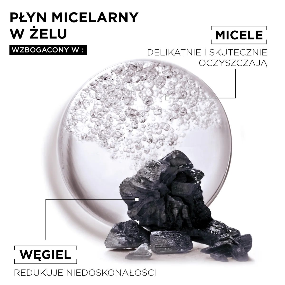 Garnier Skin Naturals Czysta Skóra Oczyszczający płyn micelarny w Żelu z Węglem i Kwasem Salicylowym