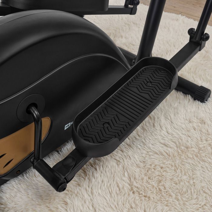 Hop-Sport Focus magneettinen ellipsilaite, Bluetooth-sovelluksen kanssa yhteensopiva, 16 vastustasoa, sykeanturit, maks. 120 kg, kulta