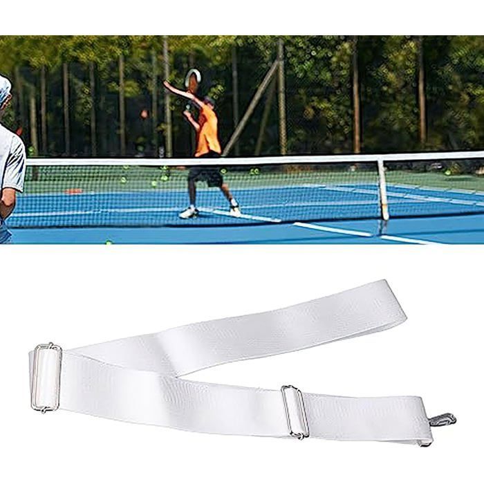 Correa divisoria ajustable para pista de tenis + hebilla de acero inoxidable, etiqueta de equipo de entrenamiento deportivo