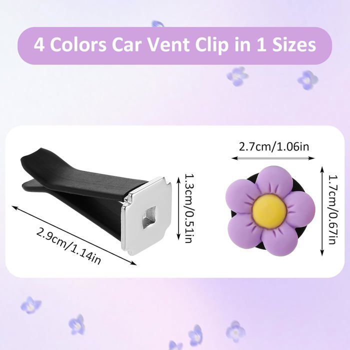 Juego de 8 ambientadores para coche con forma de margarita - Accesorios para coche - Accesorios de decoración para coche de mujer
