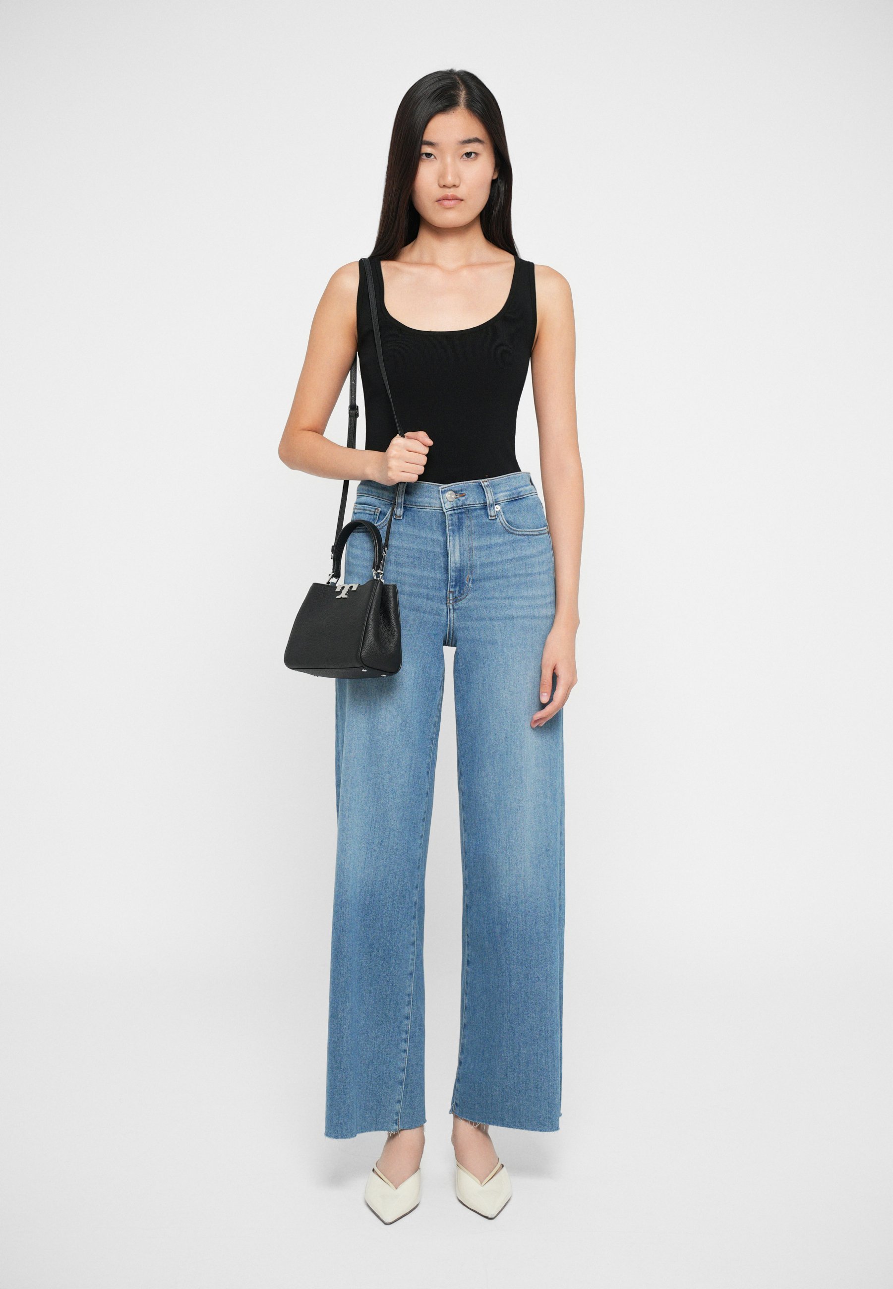 Tory Burch ELEANOR PEBBLED MINI SATCHEL - Crossbodytas - zwart