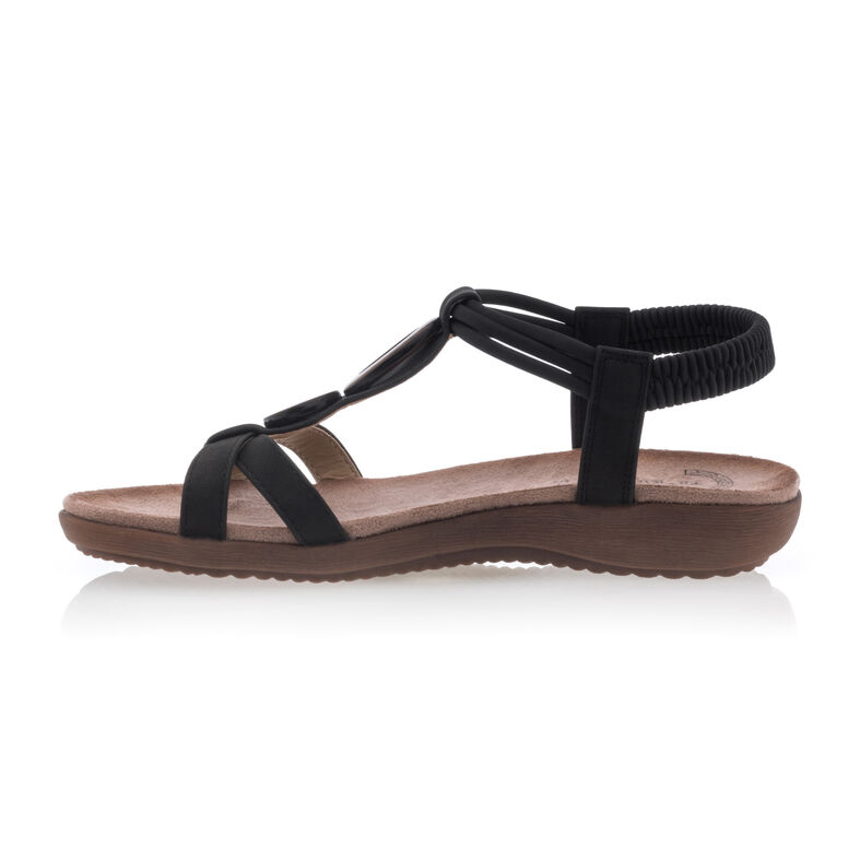 Schwarze Damensandalen / Zehenfreie Schuhe