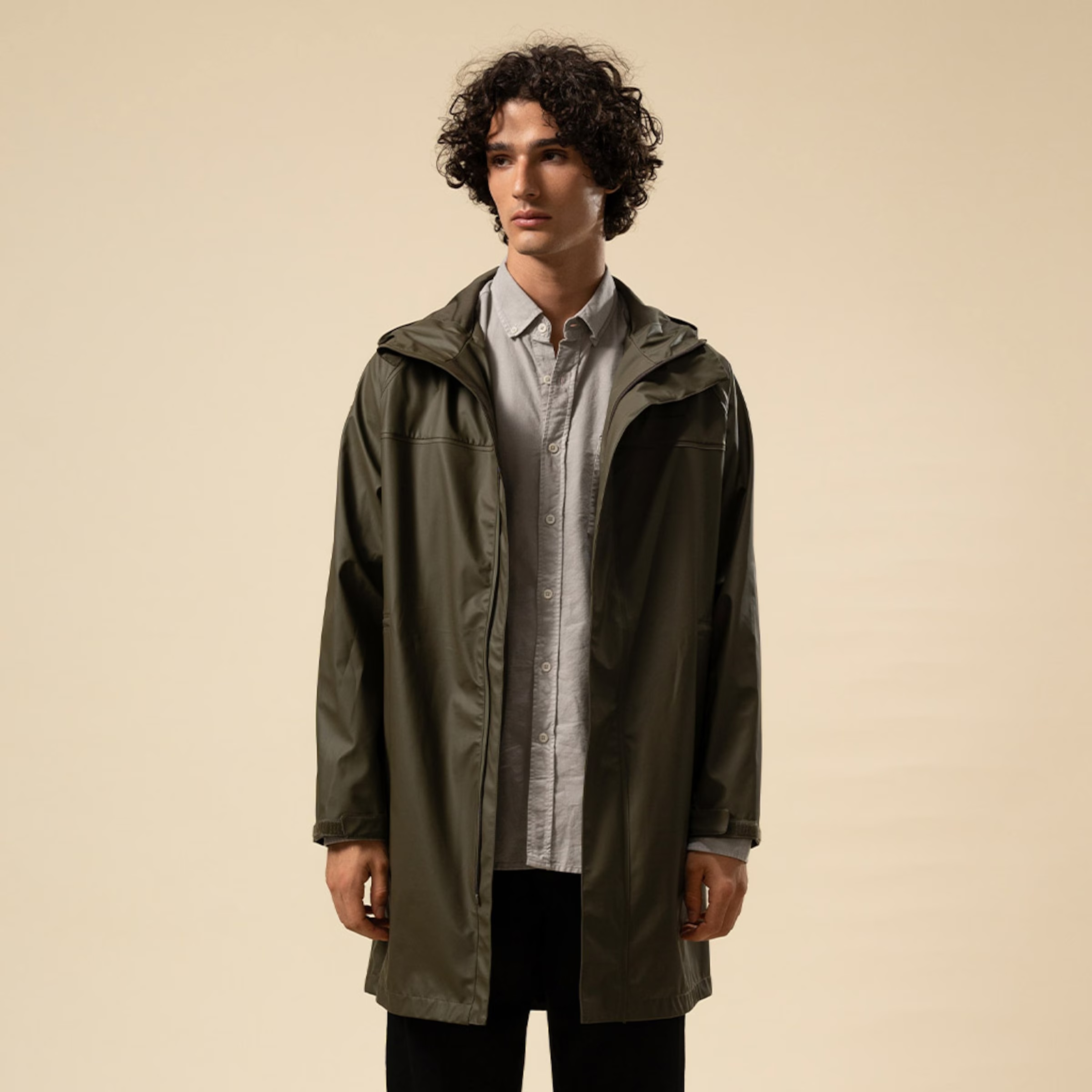 Veste imperméable longue vert forêt pour tous les jours