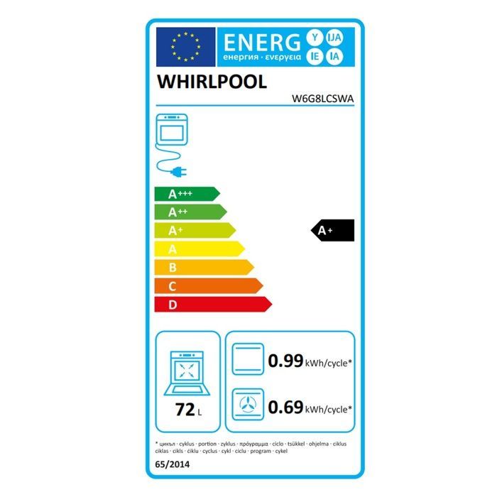 Fornuis - WHIRLPOOL - W6G8LCSWA - 72L Oven - 4 Gasbranders (Triple Crown) - Katalytische Reiniging
