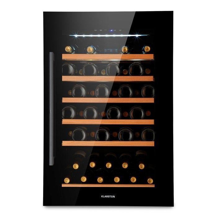 Bodega empotrable Klarstein Vinsider 52 - Negra - Puerta de cristal - 5-22 °C - 52 botellas