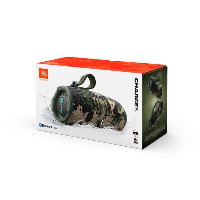 Altavoz Bluetooth portátil JBL Charge 6 Squad: resistente al agua y a las caídas.