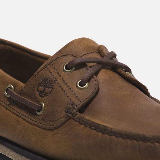 Scarpa da Barca in Pelle Classic da Uomo in                marrone medio