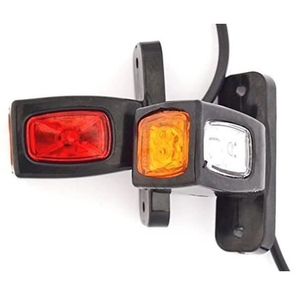 4x Côté Arrière Contour Marqueur Feux 12V 24V Remorque Fourgon Caravane Châssis Orange Blanc Rouge E-Marked