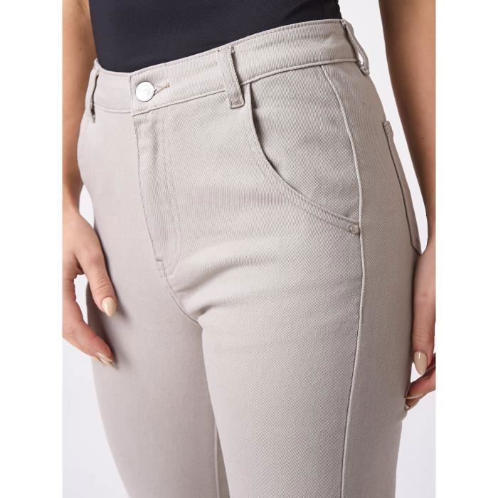 Stretch-Schlagjeans – PROJECT X PARIS – Damen – Beige – Schlag – Normale Bundhöhe