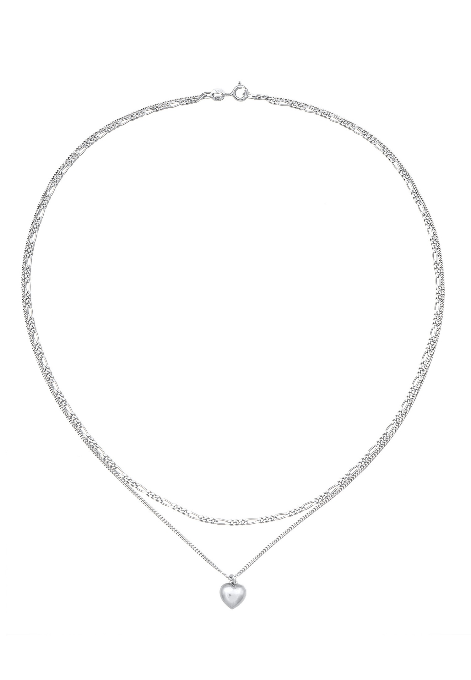 Elli Femmes couches pendentif coeur Figaro en argent sterling 925