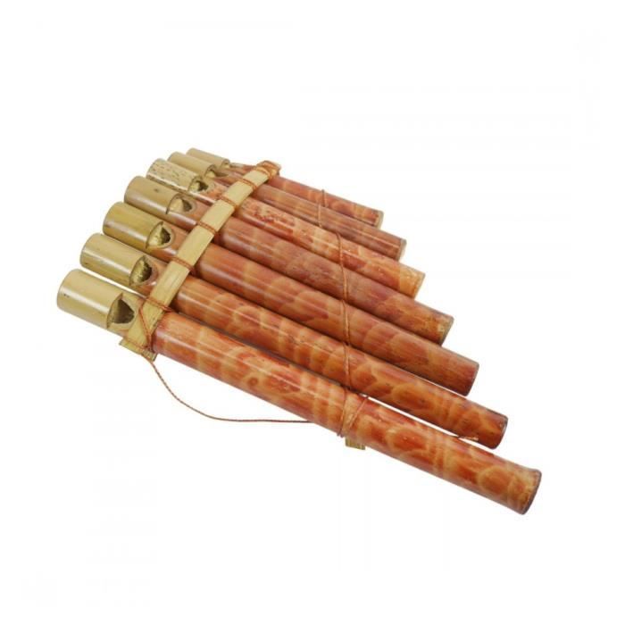 7-tube bamboo pan flute, brown/chocolate