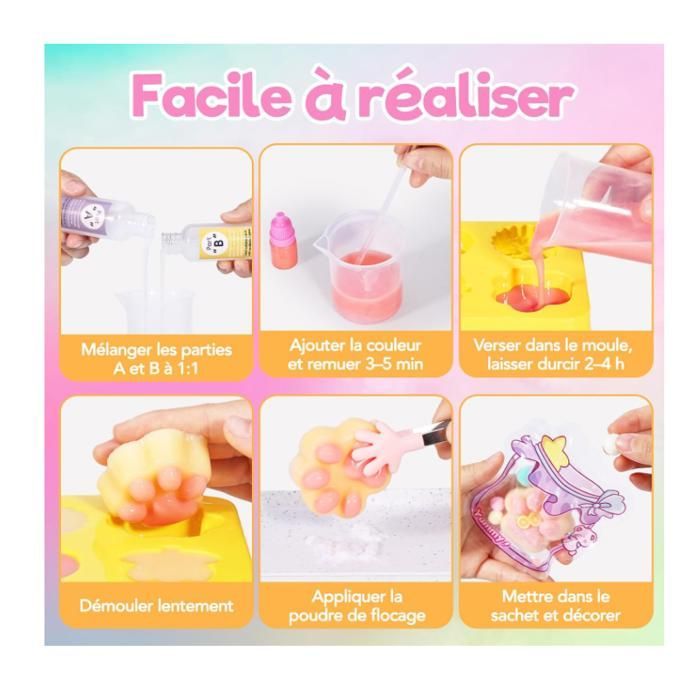 Kit de bricolage en silicone liquide Squishy, rapport de mélange AB 1:1 pour Taba HAND SPINNER - FIDGET CUBE - JOUET ANTI-STRESS
