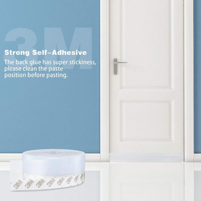 Silicone door seal - ULISEM - 26 feet - Transparent - 45 mm - Insect repellent - Waterproof - Soundproof