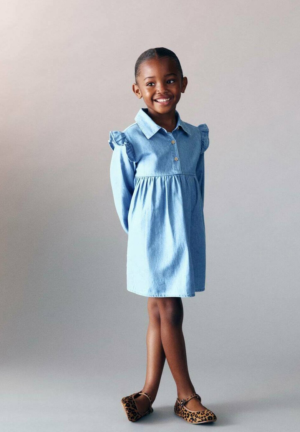 Mango Kids KID VOLANTS - Abito in denim - blu