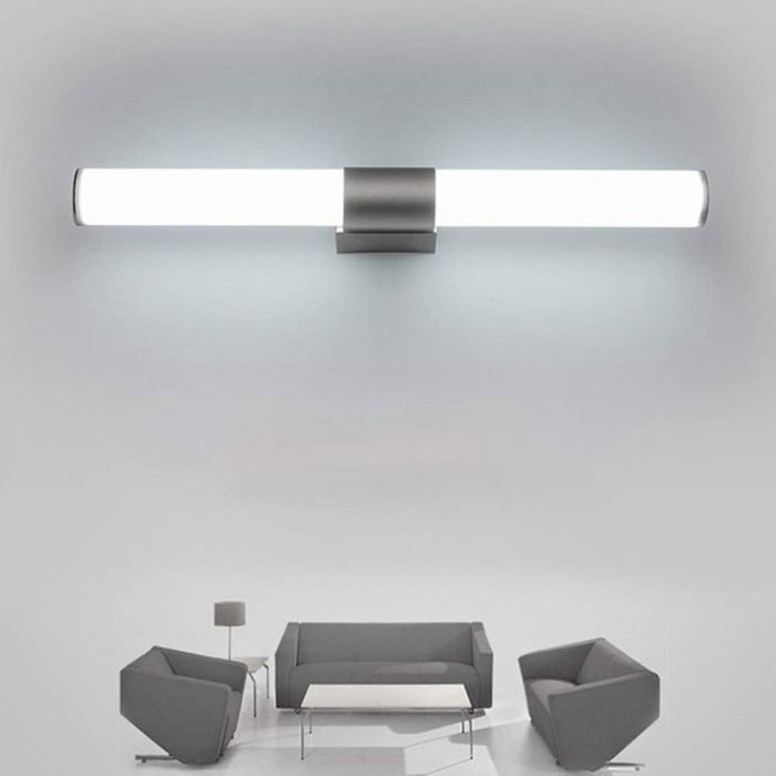 Aplique de pared LED para baño, acero inoxidable, lámpara de techo con espejo, sala de estar/hogar