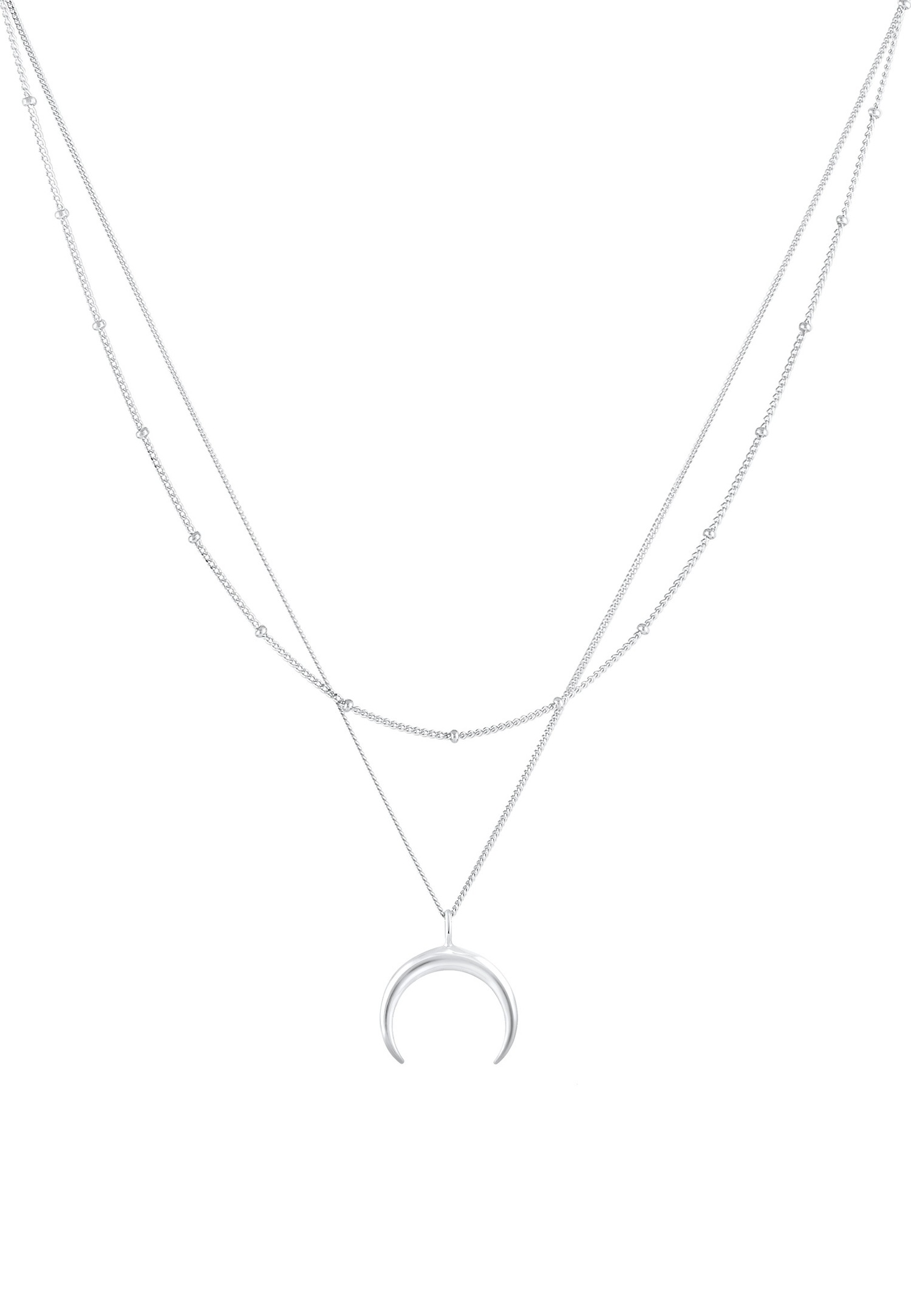 Elli Faucille de lune à deux couches pour dames en 925/1000 argent massif et plaqué or