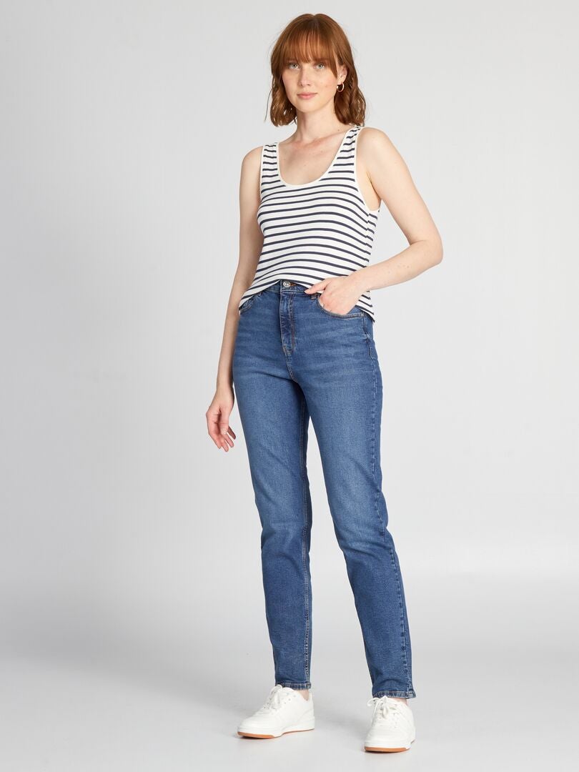 Pantalones vaqueros de talle alto regulares - 38/28L - AZUL