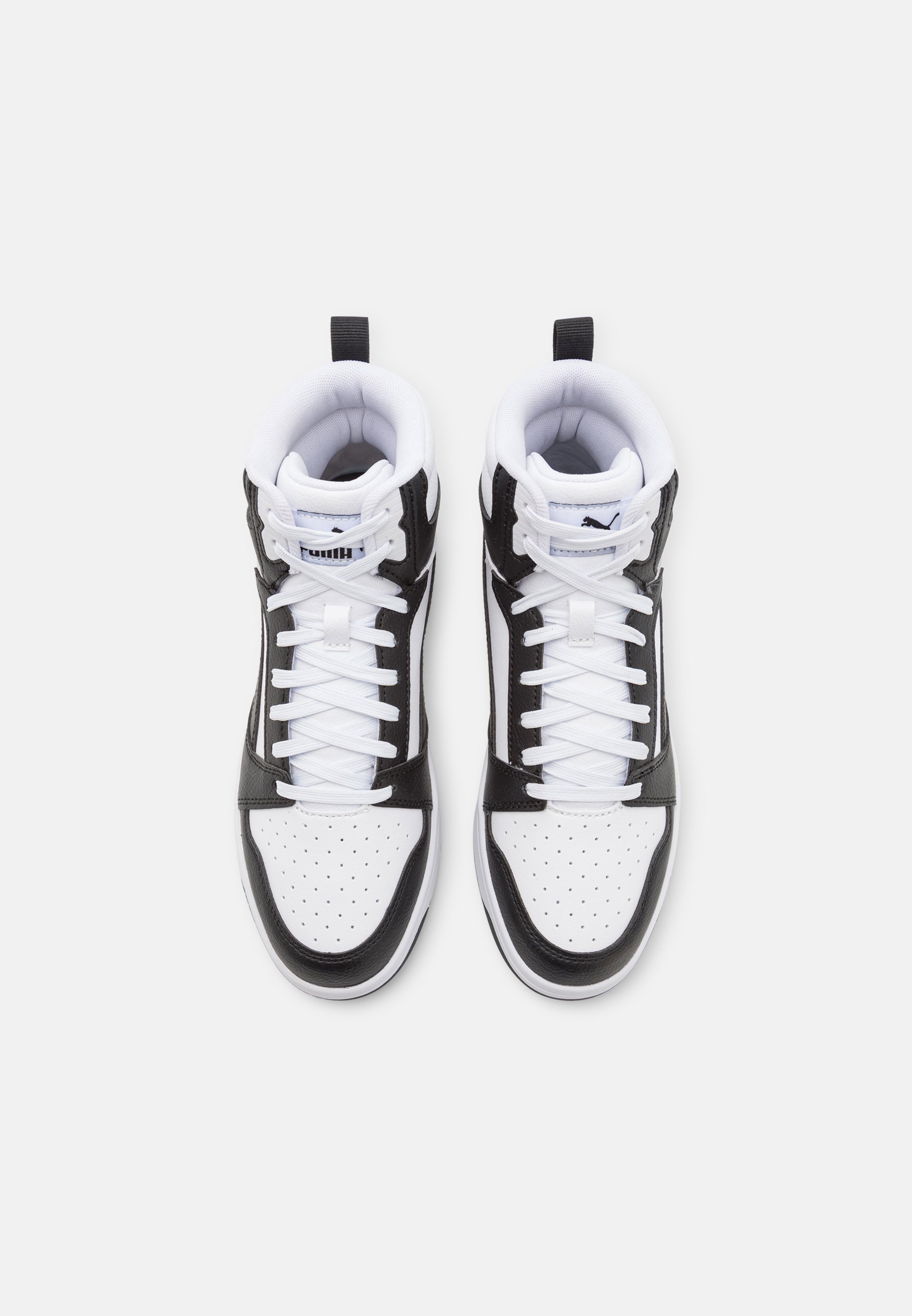 Puma REBOUND V6 MID JR - Scarpe da ginnastica alte - bianco/nero/grigio ombra