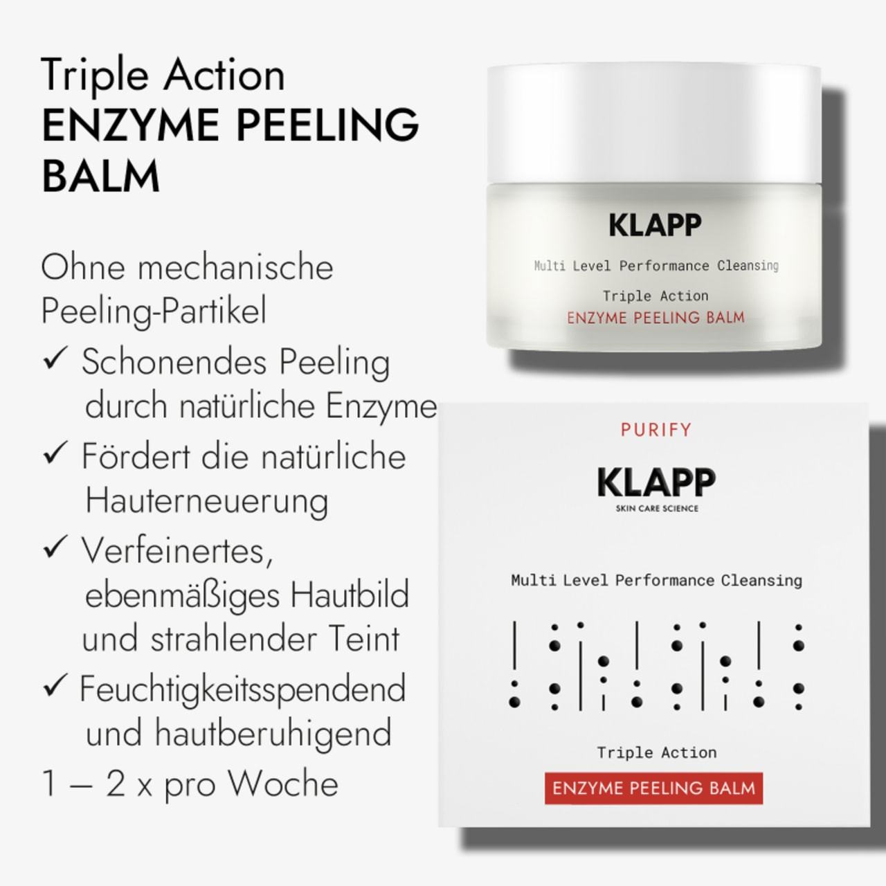 Klapp piling za lice, višeslojni enzimski piling balzam za čišćenje lica - 50 ml