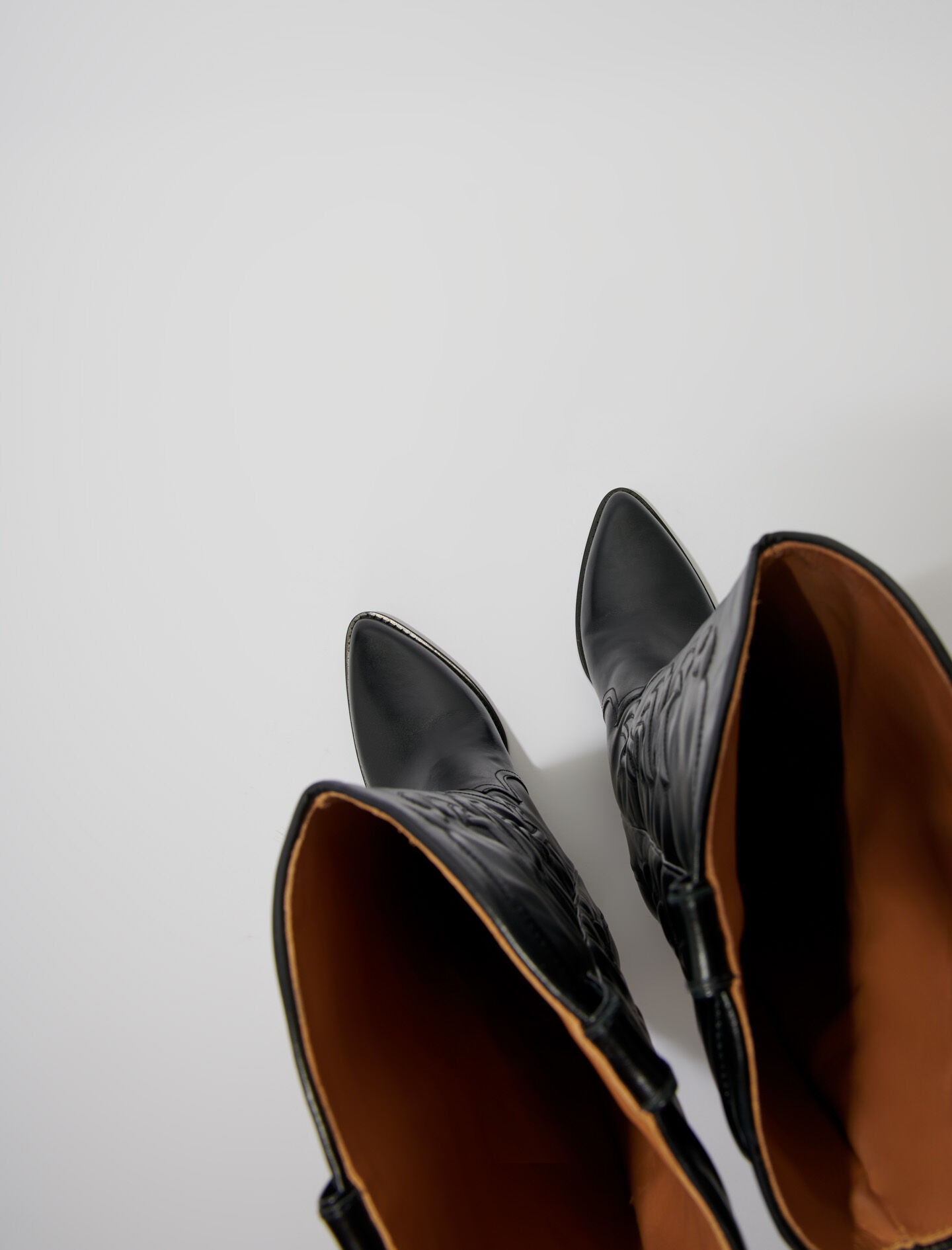 Ghete Western din piele - Negre