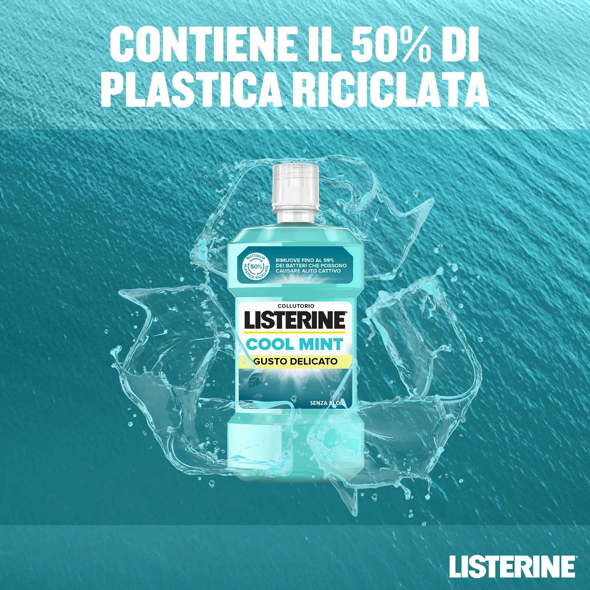 Bain de bouche Listerine Menthe Fraîche Saveur Douce 500 ml Haleine fraîche