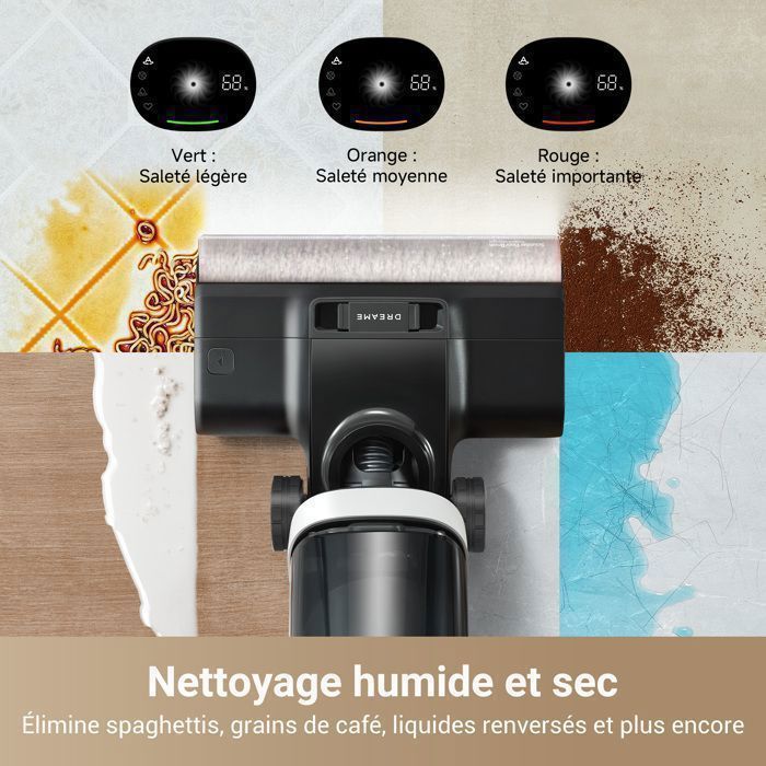 Dreame H14 Pro Cordless Wet and Dry Vacuum Cleaner, 18 kPa, 180° Flat Design, 60° Brush Cleaning, 5-Minute Drying