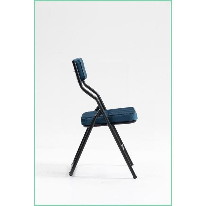 Chaises pliantes 2 pack - Rembourrées, sans assemblage, cadre en acier – Bleu