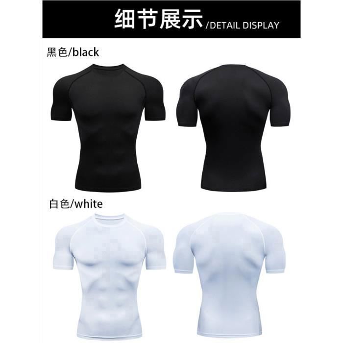 Pacote com 2 camisetas de compressão masculinas, manga curta, para corrida.