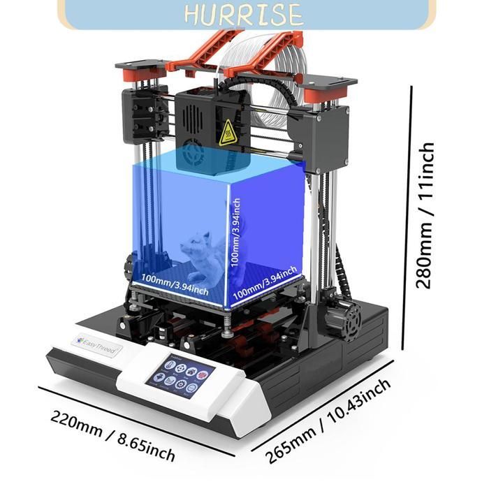 Tbest 3D Printers EasyThreed K6 FDM 3D Printer Desktop Printing Machine 100 x 100 x 100 Computer Printer B-UE