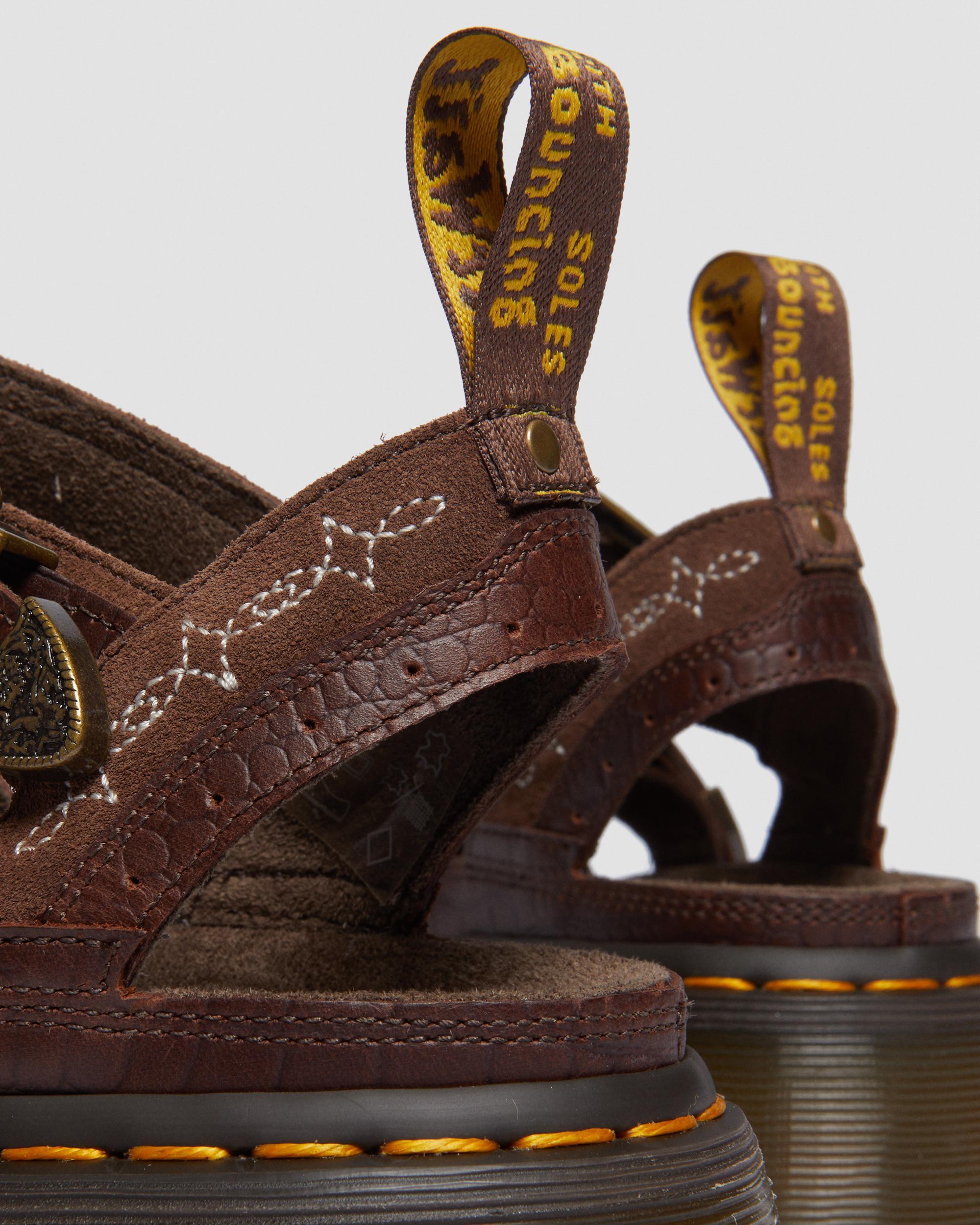 Gryphon Gothic Americana Leder Plateausandalen