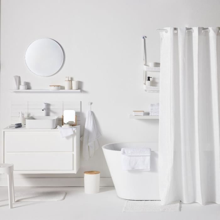 Lot de 6 acc SDB - TODAY - UTILITY - Dist savon, gobelet, porte-brosse à dents, porte savon, brosse WC, poubelle - White
