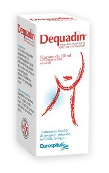Dequadin Oral spray 0,5% 10 ml Gingivitis, stomatitis, tonsillitis, faryngitis