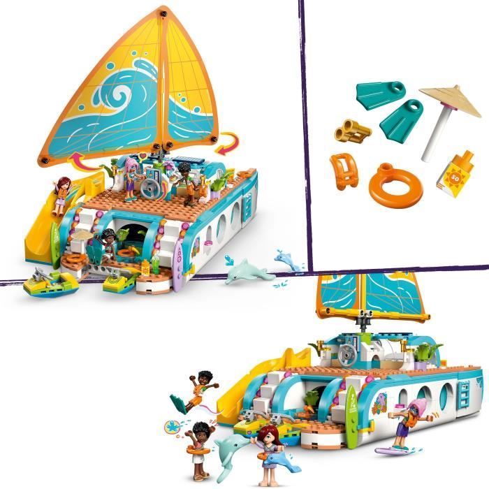 LEGO Friends 42664 Boat Adventure - Creative Play Set for Ages 8+ with Dolphins