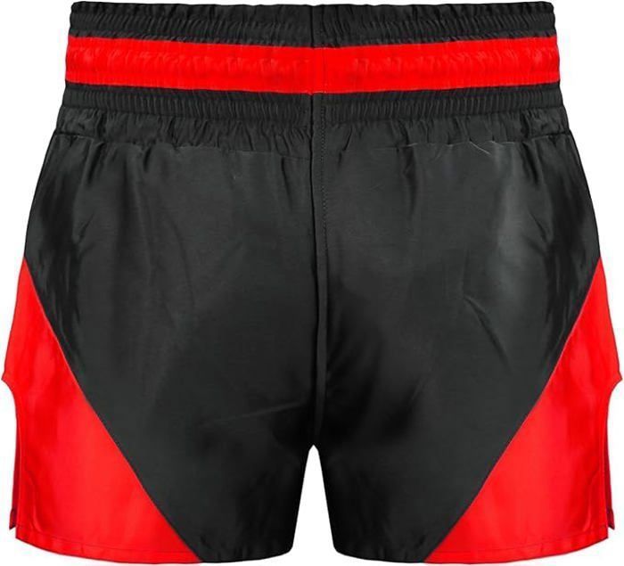 Pantaloncini da Muay Thai Mytra - Fusione Nero/Rosso - Ultraleggeri - Traspiranti - Comfort ottimale
